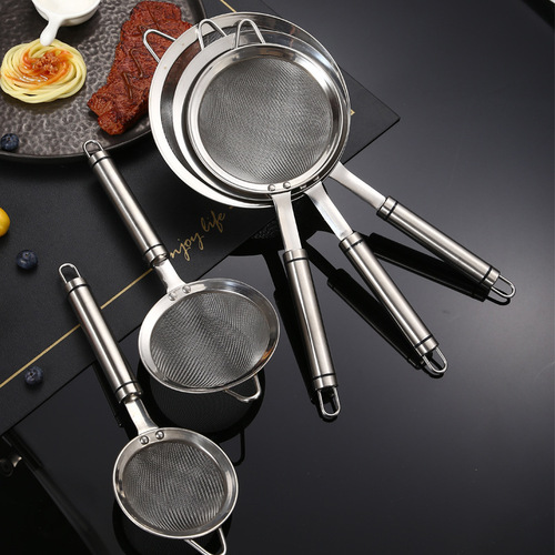 Stainless steel colander household kitchen filter sieve noodle spoon foaming spoon thickened oil filter filter oil residue oil leakage spoon