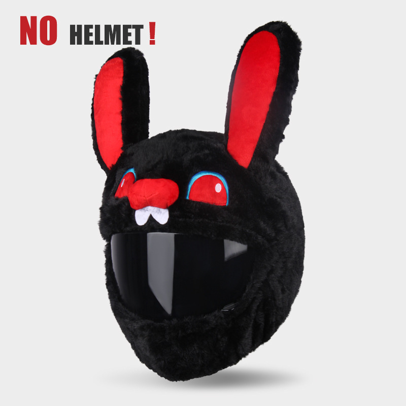 Dəbilqə (Kaska) aksesuarları | Motuoche Plush Cartoon Personality - black-rabbit