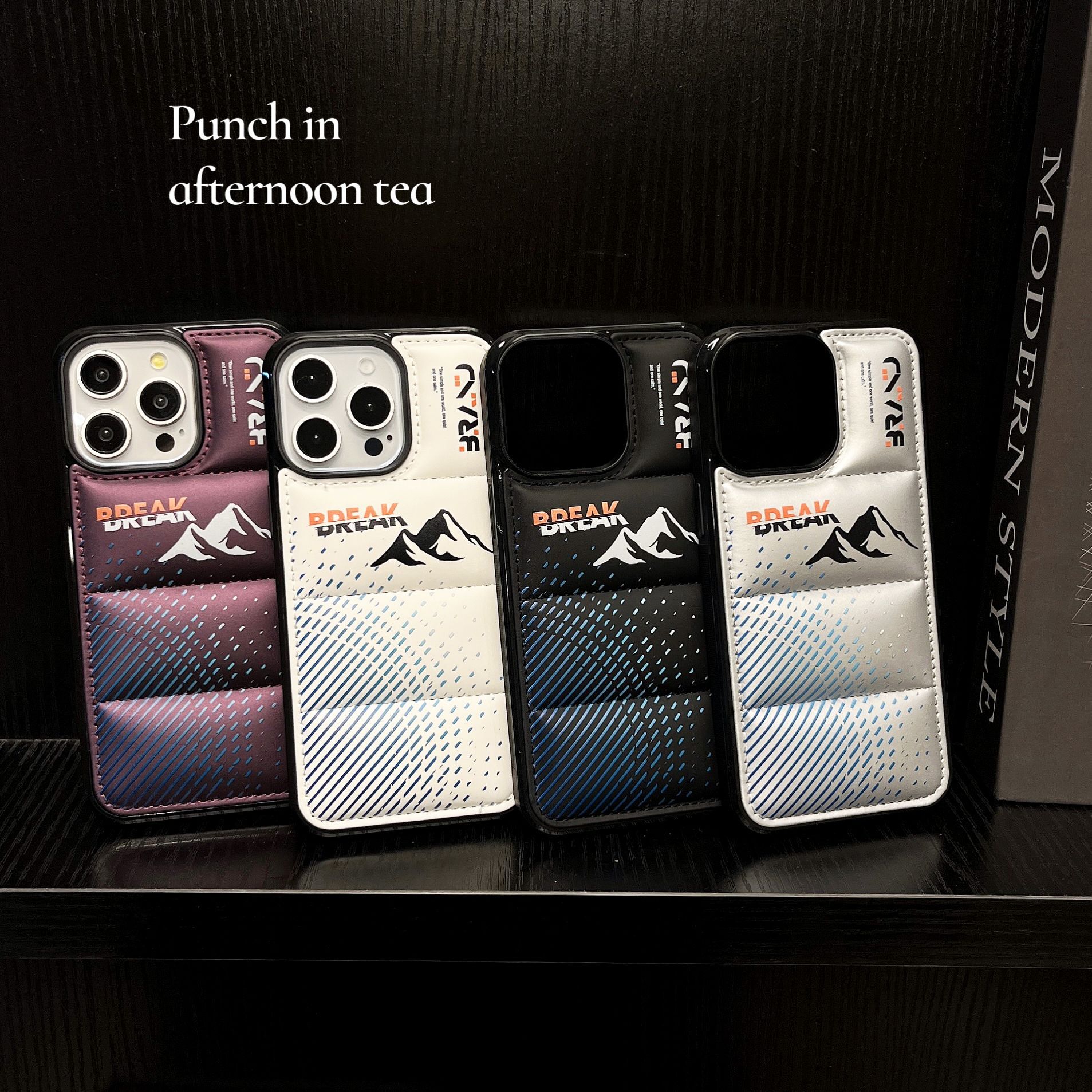 Neue Jahr Mode marke leder gepolsterte unten jacke handy fall_voghion.com