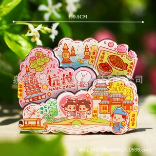 城市旅游冰箱门磁吸冰箱贴UV印刷礼物3D立体定制国潮风定制