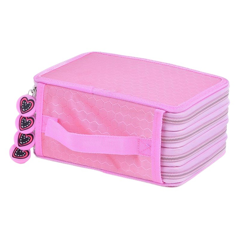 Oxford tela multi-caja de lápiz de la capa caja de papelería portátil de gran capacidad boceto relleno de color 72 agujero lápiz caso agente al por mayor