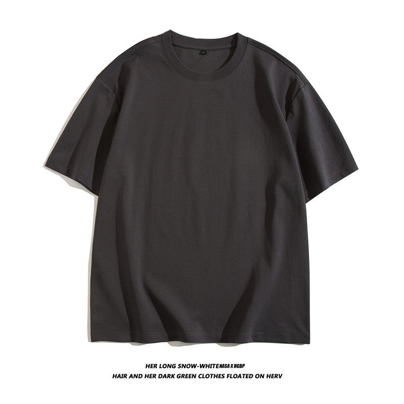 240g Solona Tide Brand Double-sided Crewneck T-shirt Short Sleeve T-shirt Men's 2024 Summer Top American Style