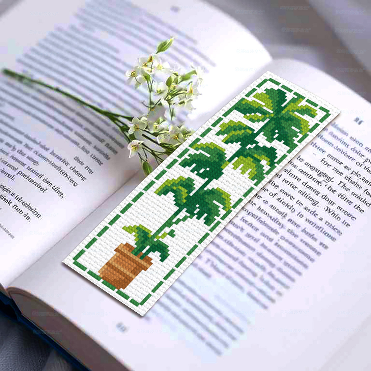 Mona Lisa Royal Cross Stitch Marcador-Cactus Plant Nuevo estilo Sala de estar fresca y simple Estudio Bordado hecho a mano image 3