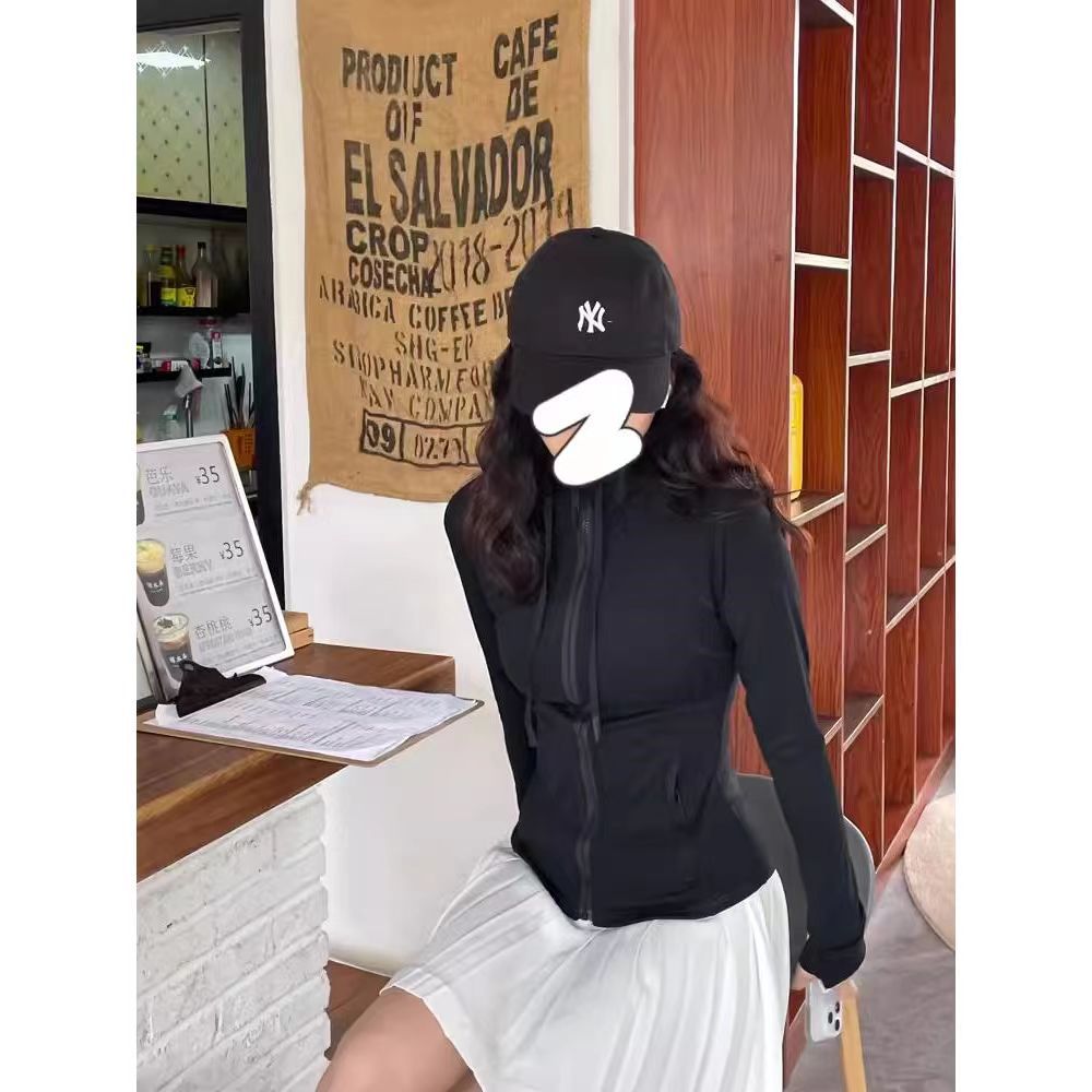 Ropa de yoga, chaqueta deportiva, chaqueta encapuchada, estilo de combinación de todos los días, adelgazamiento, agitación y exhibición de la figura!!! image 2