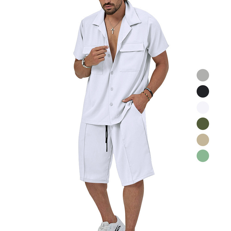 Men's Solid Color Shorts Sets Men's Clothing display picture 2