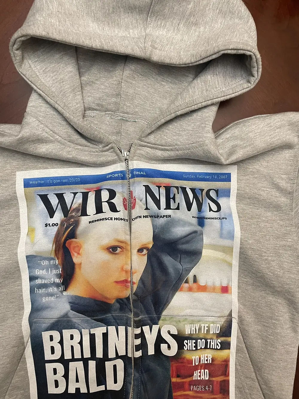 Y2K Retro-Grafik-Hoodie – Unisex Oversized-Sweatshirt mit Reißverschluss (3D-Druck, Schwarz/Grau/Rosa, S-5XL)_voghion.com