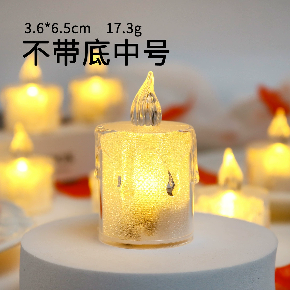 LED Mini Electronic Candle Light, Transparent Shell, Multiple Sizes & Set Options