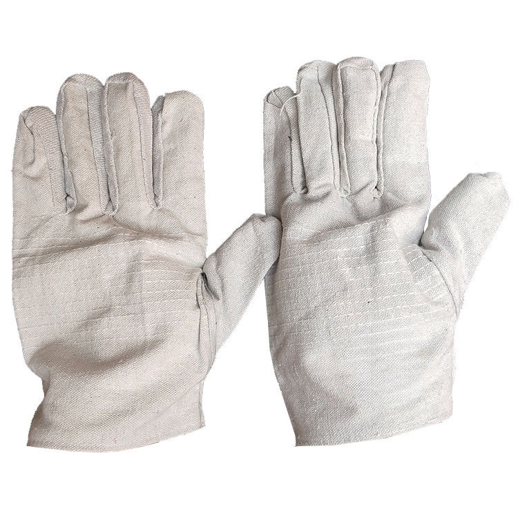 12线白甲布短款帆布电焊手套半衬 耐磨加衬帆布手套