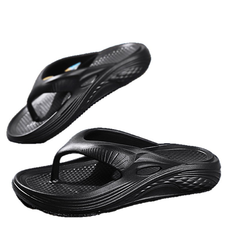 Primavera y verano nuevo estilo EVA zapatillas de hombre planas ligeras, simples y versátiles, chanclas de punta abierta transpirables de playa