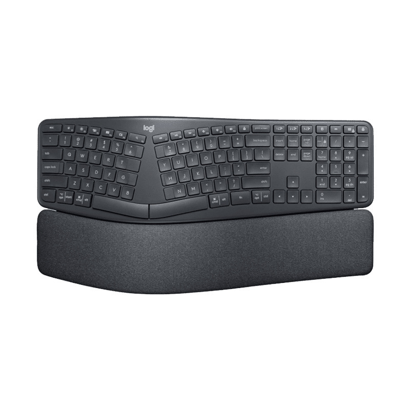 Logi Ergok860 Wireless Bluetooth Dual-Mode Keyboard with Ergonomic Design, Split-Type, Multi-Device Compatible