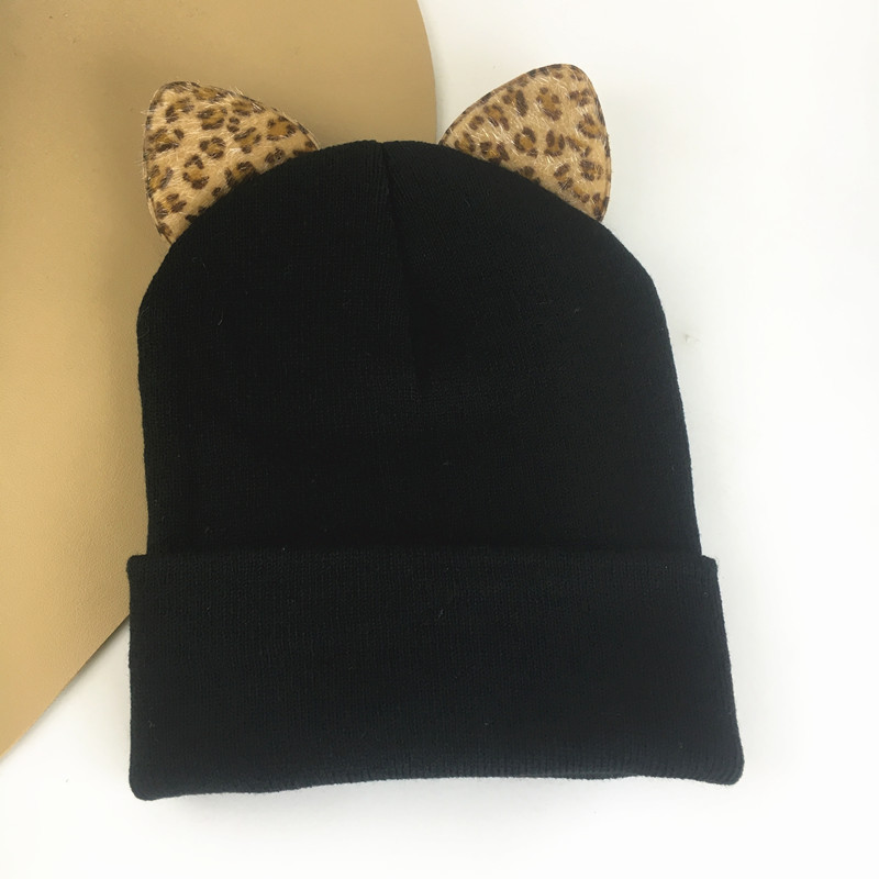 Cappello lavorato a maglia con stampa leopardata unisex Wind, autunno e inverno, per coppie maschili e femminili, cappello termico da esterno, cappello di lana, cappello freddo_voghion.com