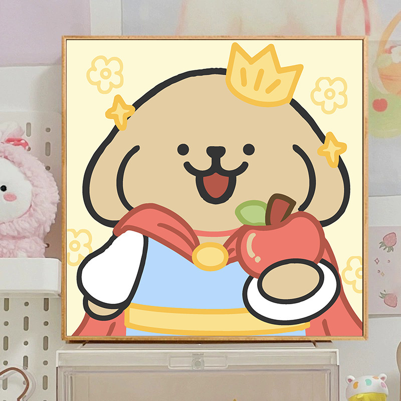 ライン子犬デジタル油絵 diy 手描き落書き漫画かわいい癒しの装飾メーカー卸売|undefined
