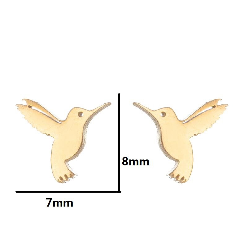 Fashion Rabbit Bat Bird Stainless Steel Plating Ear Studs 1 Pair display picture 2