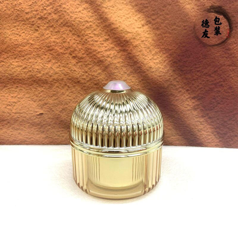 Factory Direct Sales New Product Facial Cream Bottle High Luxury Acrylic Straight Round Brushed Champagne Gold Lady Cream 50g Facial Cream Packaging Material Factory Direct Sales New Product Facial Cream Bottle High Luxury Acrylic Straight Round Brushed Champagne Gold Lady Cream 50g Facial Cream Packaging Material