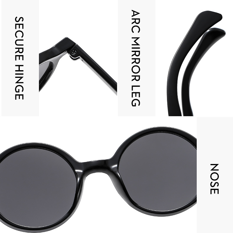 36g Weight Full Frame Glasses Structure Sunglasses Classification PC, UV400 Protection Lens Material Round Frame Glasses Style Travel, Street Occasion Solid Color Pattern All Seasons Season Unisex Gender Vintage Style, Simple Style Style Vintage Style Simple Style Solid Color PC UV400 Protection Round Frame Full Frame Women's Sunglasses 10