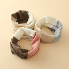 秋冬羊绒针织脖套男女防寒保暖护颈椎时尚拼色韩版围巾套头小围脖