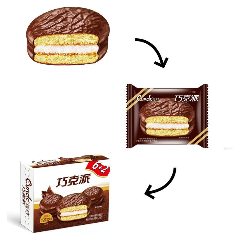 Lip Pie chocolate pie strawberry flavored pastry sandwich bread 8 pieces 240g late-night snack breakfast snack cake