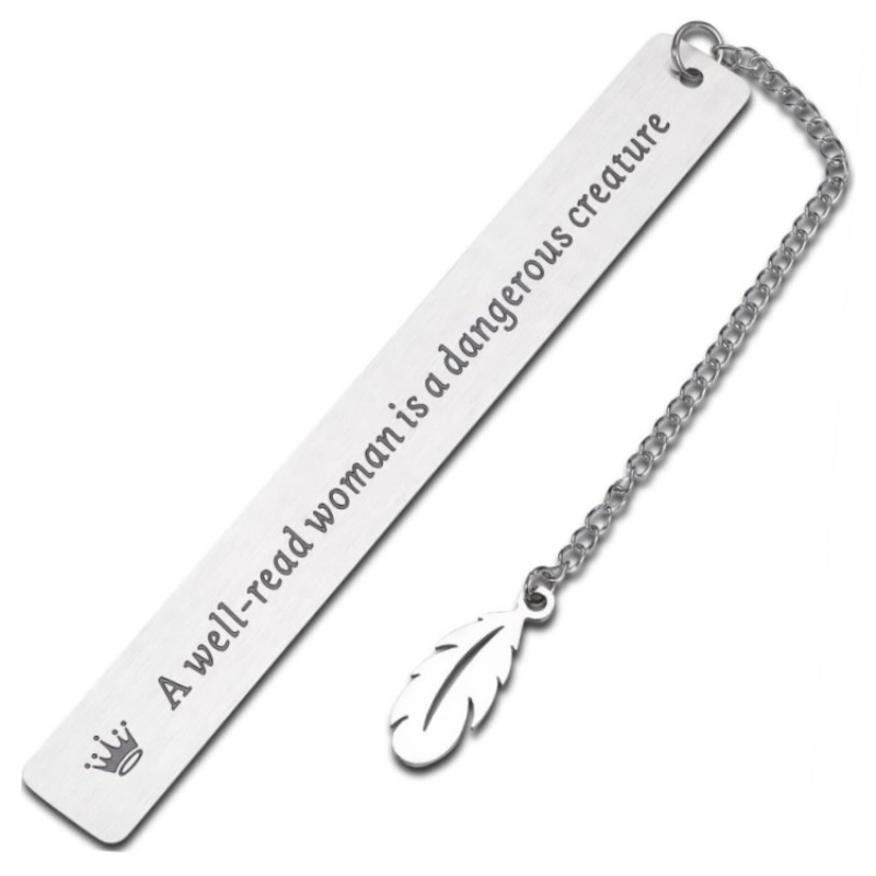 (2개) 국경 간 뜨거운 판매 스승의 날 스테인레스 스틸 북마크 영감을주는 한 명의 황폐 한 여자가 조각 펜던트 선물을 떠난다