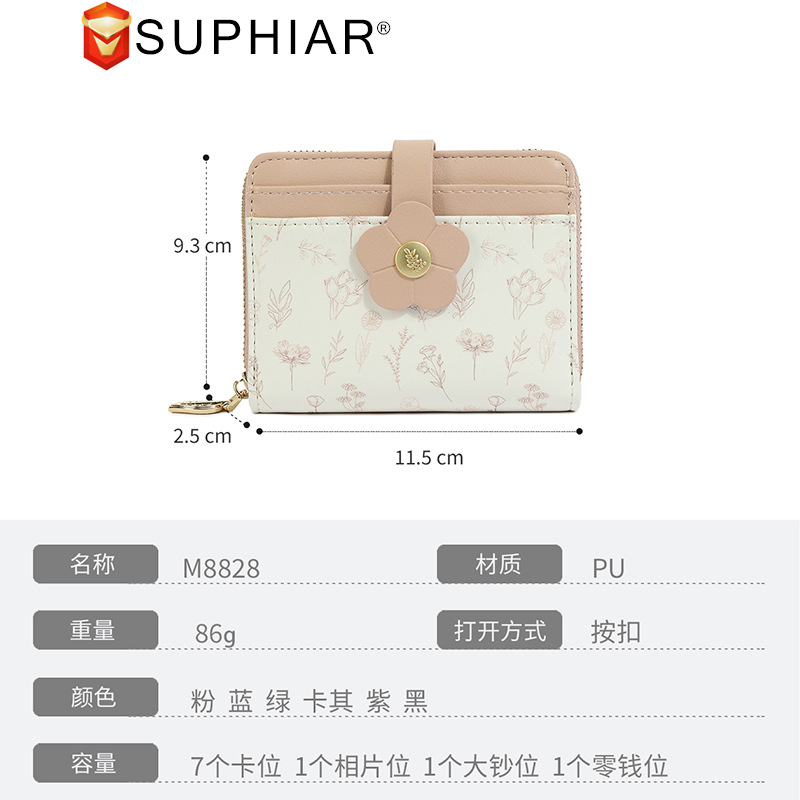 2025 nuevo lindo bolso de cambio de impresión de estudiantes bolso de tarjetas corto pequeño bolso fresco ins viento dama sentido superior