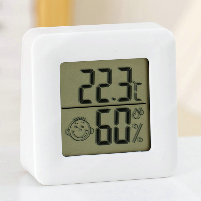 跨境电子屋内正方梯形温湿度计家用C/F单位转换外置7号电池温度计