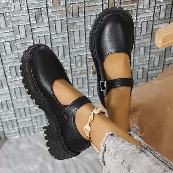 Cross-Border Large Size Export Mary Jane Thick-Soled Round-Toe Women's Shoes 2026 Spring Style Chunky Heel Japanese Jk Shoes