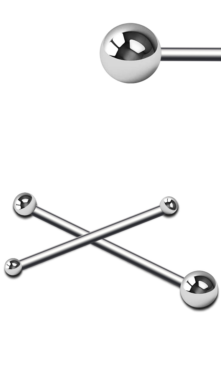 Stainless Steel Anal Hook with Round Head and Single Bead, Silver — detail image 19