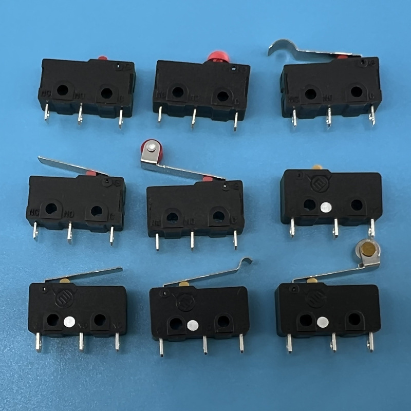 Microswitch with a length of 19.8mm, factory sales, three-foot handle with silver contacts, 5A 125V, juice machine microswitch travel switch