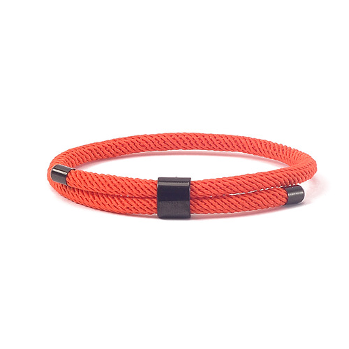 New Adjustable Milan Line Stainless Steel Titanium Steel Bracelet Anchor Style Bracelet for Men and Women Red Rope