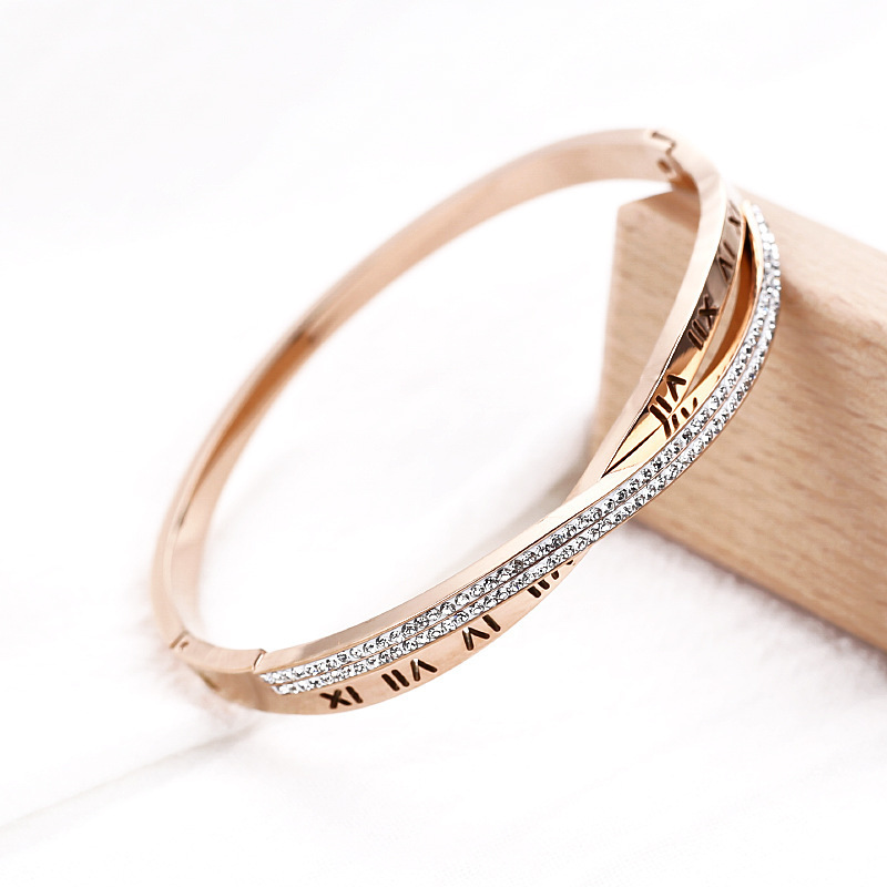 交叉钛钢罗马手镯