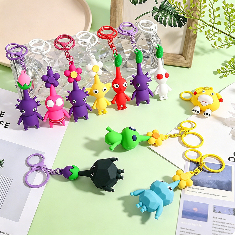 New Pikmin Keychain Nintendo Game Merchandise Cartoon Pendant Cute Doll Charm for Students
