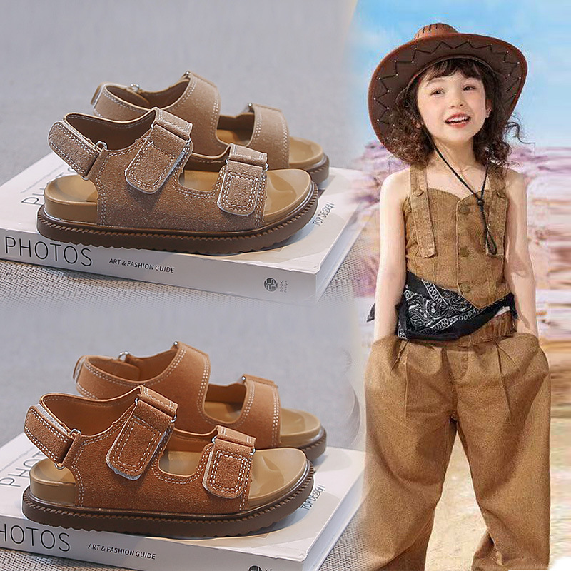 Niñas sandalias vintage casuales verano 2026 nuevo bebé sandalias de dedos abiertos para hombres y mujeres zapatos de playa para niños image 1