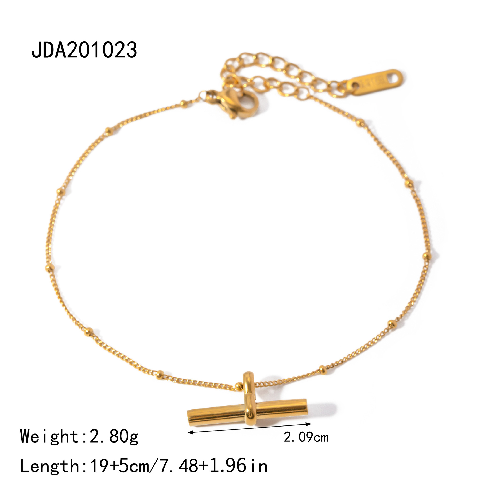 Europa y los Estados Unidos transfronterizos INS viento femenino 18 quilates oro pulido cuchilla cadena cadena de serpiente cadena de perlas Xiaomi doble tobilla joyería al por mayor