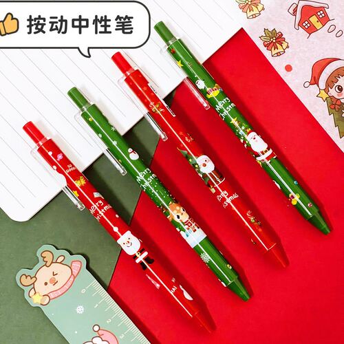 Christmas Action Neutral Pen Student Pressure Type Water Pen Writing Signature Brush Test Pen Christmas Gift Stationery Wholesale