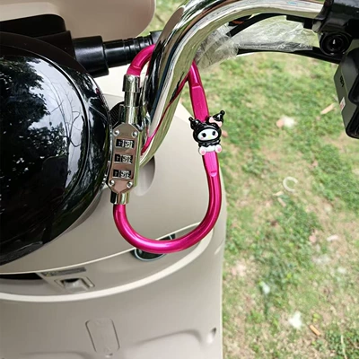 Helmet lock Helmet Password Lock Motorcycle - large-pink-resin-black-kumi