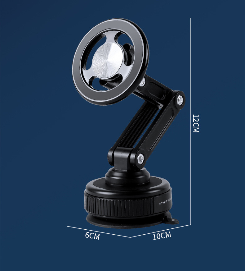 Cross-border car vacuum suction cup multi-angle adjustable magnetic dashboard center console foldable rotating navigation phone holder