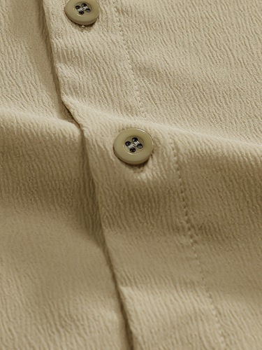 Men's Summer Breeze Green Short Sleeve Button Up Shirt Cross-Border