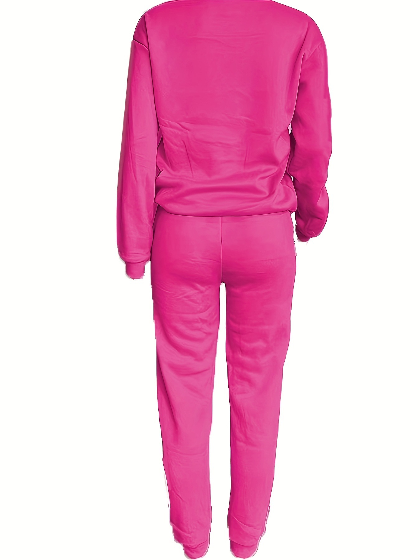 Women's Clothing Women's Fleece Lined Sweatshirt Set Style Two Piece Crew Neck Casual Printed Sweatshirt_ecoleips.com