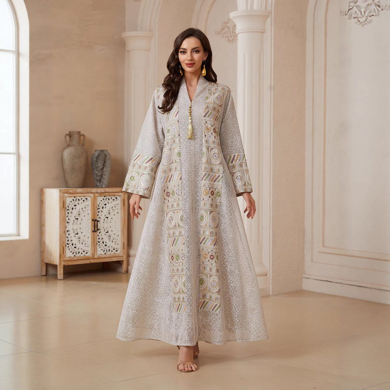 Nc03 Amazon Embroidered Sequin Plus Size Women's Clothing European and American Cross-Border New Style Robe Nc03 Amazon Embroidered Sequin Plus Size Women's Clothing European and American Cross-Border New Style Robe