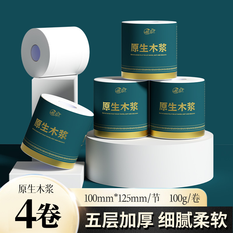 4 large rolls of tissue paper, each roll 100 grams, thick 5-ply, durable, suitable for women and infants, hand and toilet paper 4 large rolls of tissue paper, each roll 100 grams, thick 5-ply, durable, suitable for women and infants, hand and toilet paper