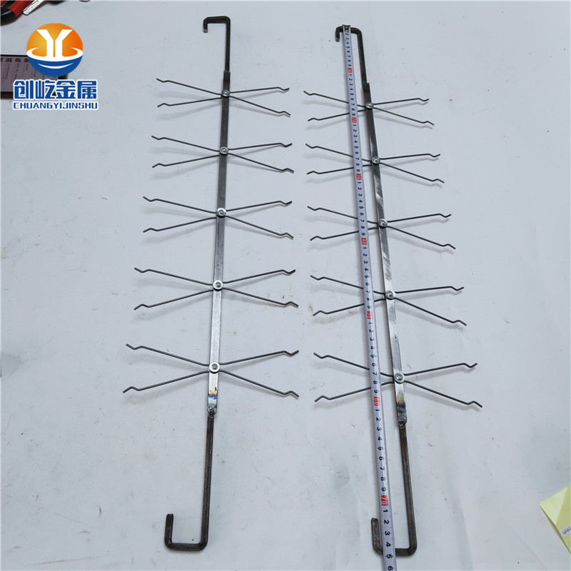 电镀工具6位活动挂钩 伸缩管卡簧五金线方管挂架 挂钩配5对2.2V线