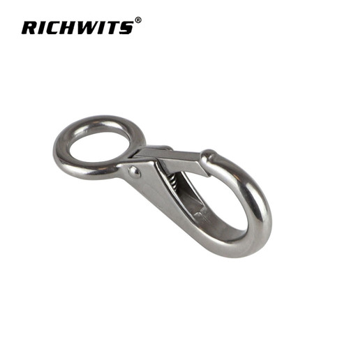 Stainless steel directional hook, fixed spring hook, boat webbing hook, yacht sailboat hook, marine hardware