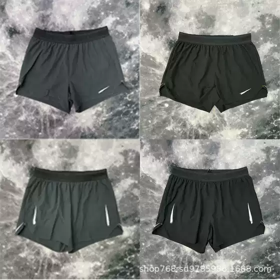 Summer 2025 New Men's Athletic Shorts Outdoor 2-in-1 Quick-Dry Lined Anti-Exposure 3-Inch Double-Layer Gym Shorts