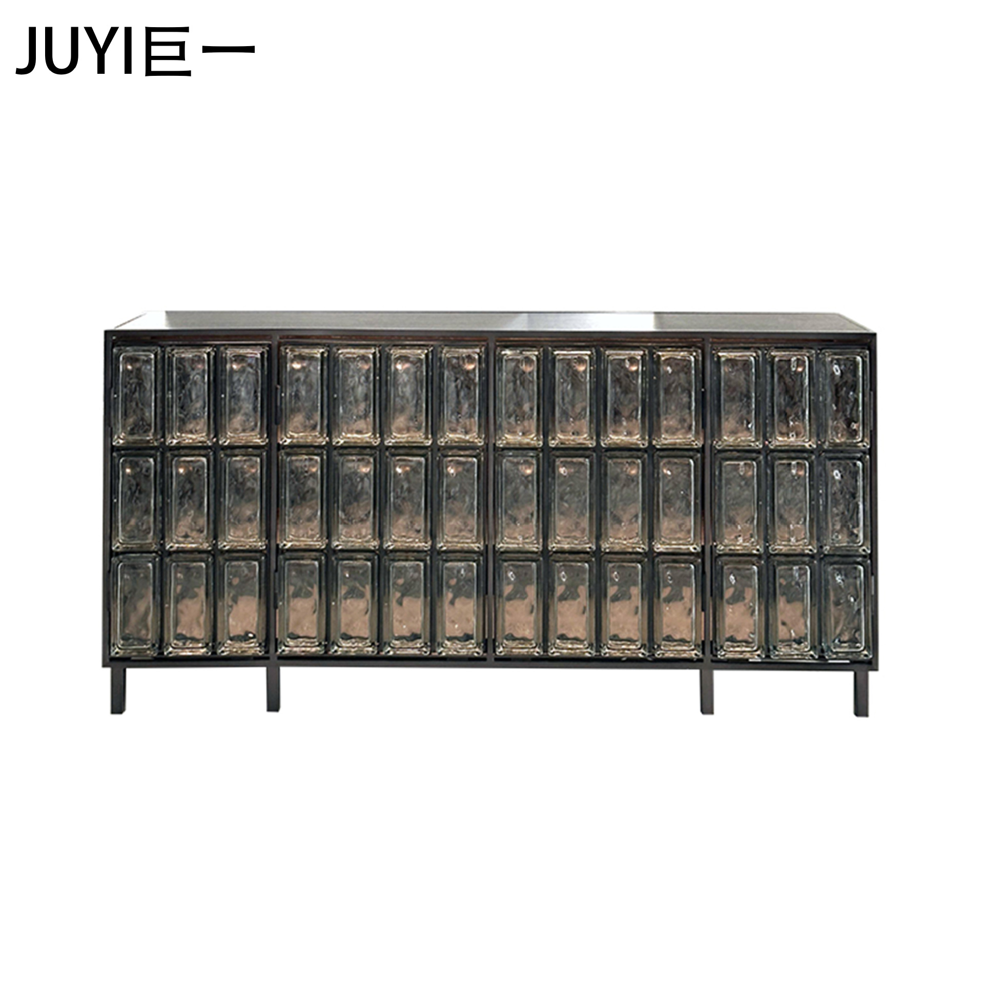 Juyi Italian Ltalian Designer French Mid-Century Style Side Cabinet Italian Glass Sideboard Designer