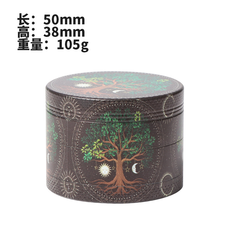 国境を越えたカラー印刷uvカラー印刷全包煙磨き器50mm 4層亜鉛合金多色金属研磨器GRINDER|undefined