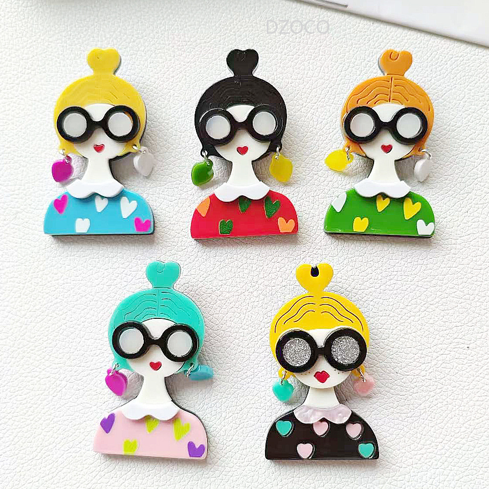 Jewelry brooch hanging earrings girl cute simple high sense corsage student badge in stock wholesale cross-border