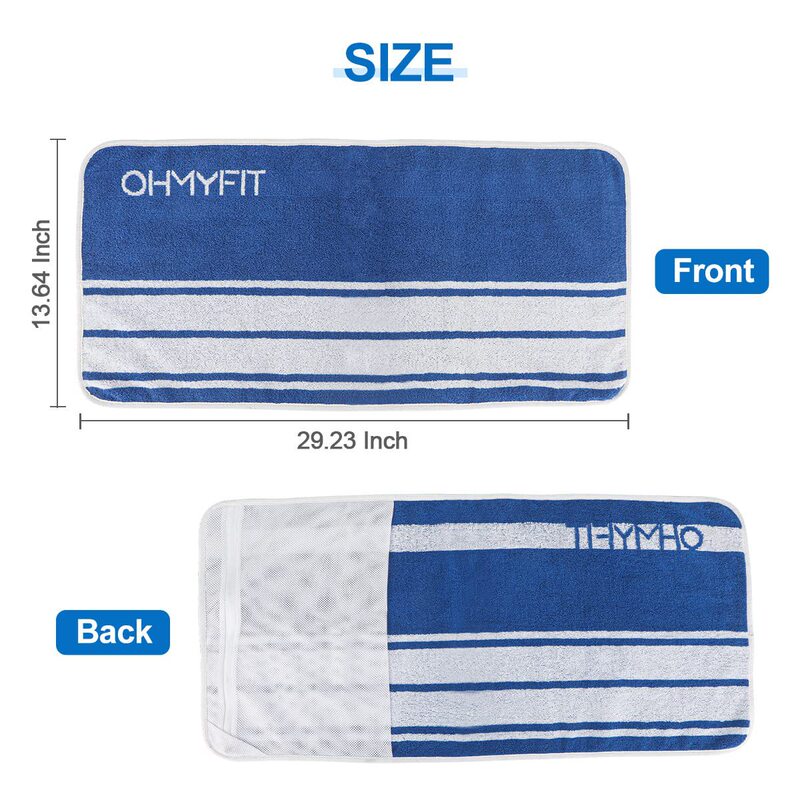Fitness Sports Towel Absorbs Water and Sweat, Soft Towel for Gym with Zipper Pocket to Wipe Sweat Sports Towel