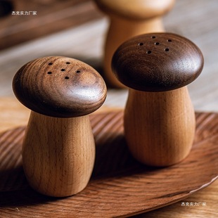 Creative Retro Mushroom Toothpick Box for Home Use, High-Looking Walnut Wood, Cute Chinese Style Antique Light Luxury Ornaments