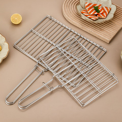 Grilled fish clip household outdoor multi-functional rectangular stainless steel barbecue net clip tool suitable for all kinds of meat and vegetables