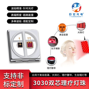 New Product 3030 Dual-Core Red Light Infrared Led Lamp Beads Large Row Lamp Medical Beauty Therapy Lamp 660+850Nm Dual-Color Light Source