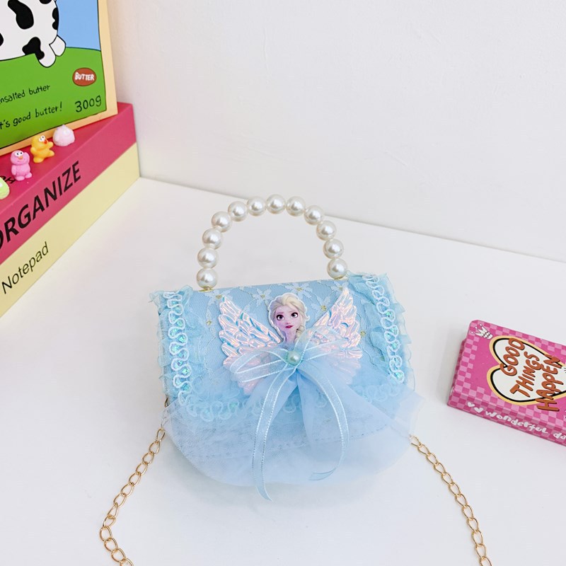 Bolsos infantiles, bolsos de moda princesa de perlas, bolsos de cambio de chicas lindas, bolsos de hombro de encaje